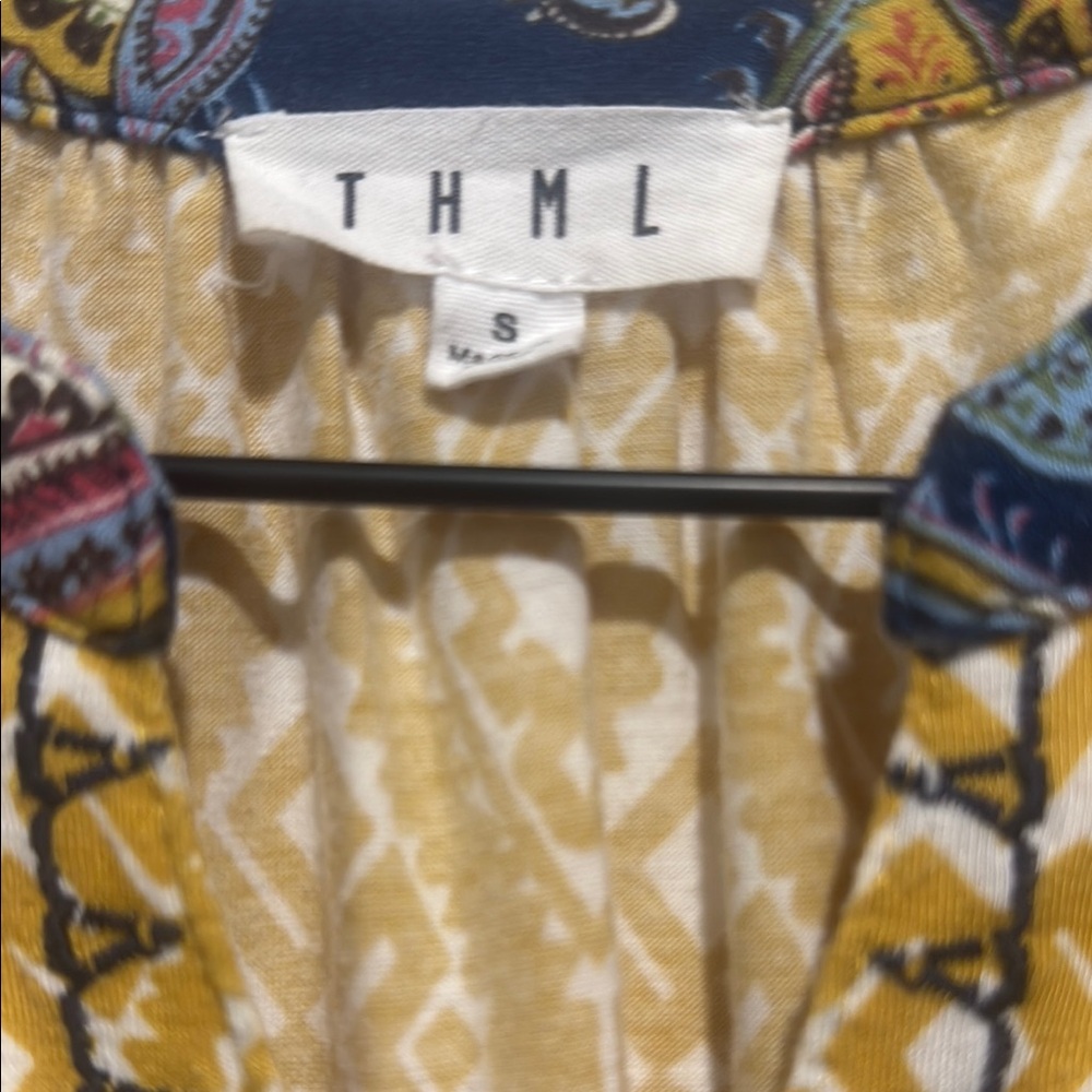 THML Gold Graphic Embellished Sleeveless Blouse - Picture 2 of 3